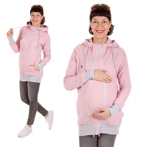 Schema einer multifunktionalen Umstandsjacke mit Trageeinsatz