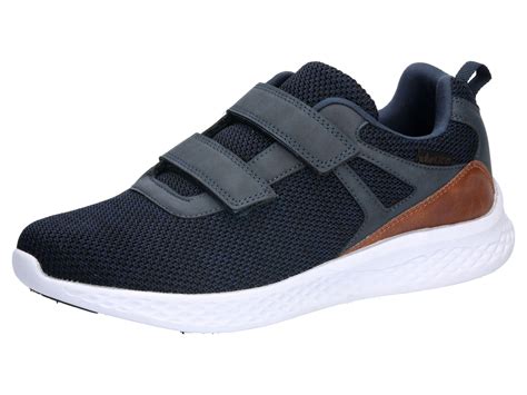 Blauer Halbschuh aus Nubukleder mit Klettverschluss für Jungen