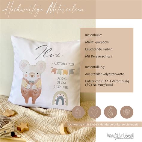 Beispiel für ein personalisiertes Leinwandbild mit Geburtsdaten des Babys