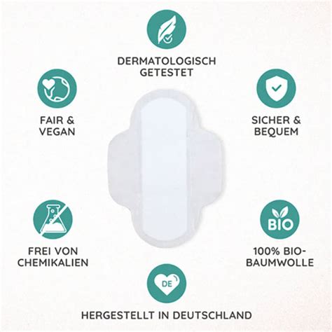 Bild einer Auswahl an Bio-Binden in ihrer umweltfreundlichen Verpackung.