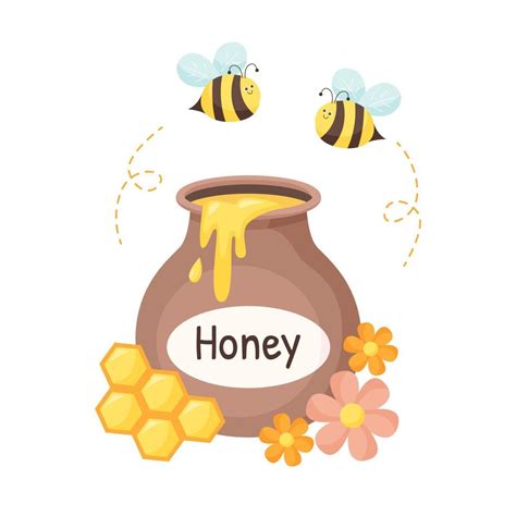 Illustration von Bienen und Honigtopf mit Fokus auf regionale Produkte