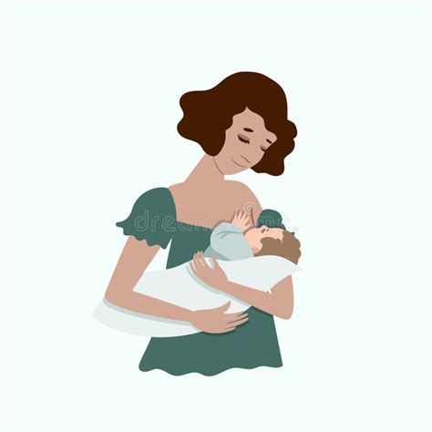 Illustration einer Mutter, die ihr Baby nachts stillt, mit Fokus auf Nähe und Geborgenheit.