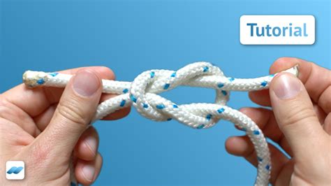 Schemazeichnung, die den flachen Knoten Schritt für Schritt erklärt.