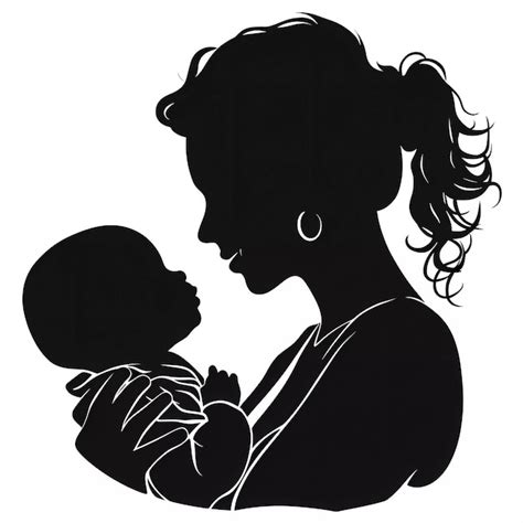 Illustration einer Frau, die selbstbewusst ein Baby im Arm hält, um die Idee der Alleinerziehenden Mutterschaft zu symbolisieren.