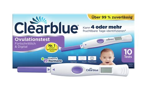 Schema der Hormonmessung durch den Clearblue Ovulationstest