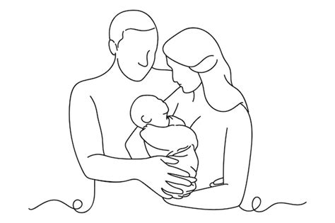 Eine Familie, die glücklich ihr Neugeborenes im Arm hält, symbolisch für den glücklichen Ausgang.
