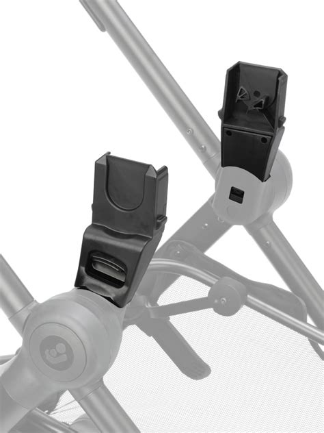 Übersicht verschiedener Ersatzteile für Maxi-Cosi Kinderwagen und Kindersitze, z.B. Räder, Gurtpolster, Verdecke.