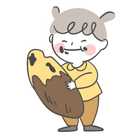 Illustration eines Kindes, das verschiedene Gemüsesorten isst