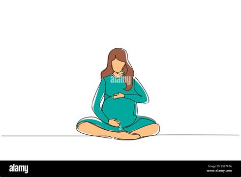 Illustration einer Frau, die nachdenklich auf ihren Bauch blickt, mit einer Mischung aus Sorge und Hoffnung im Gesicht.