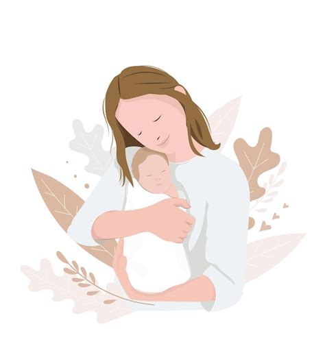 Illustration eines Babys, das sich in den Armen der Mutter beruhigt