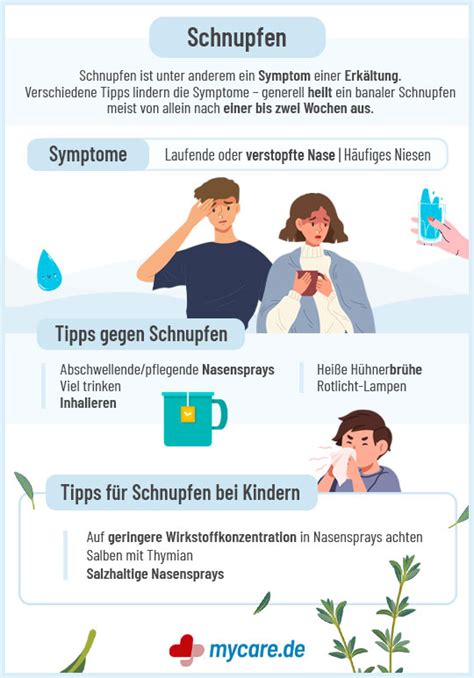 Grafik, die verschiedene Ursachen von Schnupfen mit entsprechenden Icons darstellt