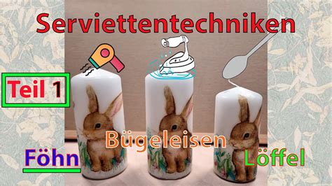 Kerze mit einem Kindergemälde, das durch Serviettentechnik übertragen wurde