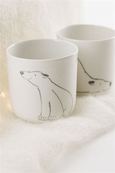 Handbemalter Porzellanbecher mit Serviettentechnik