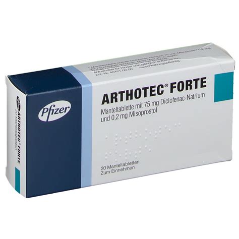 Infografik mit einer Übersicht der häufigsten Nebenwirkungen von Arthotec forte