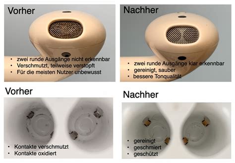 Reinigung der Ladekontakte am Babyfon