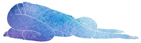 Zeichnung der Stellung des Kindes (Balasana) für Schwangere, mit Fokus auf genügend Platz für den Bauch.