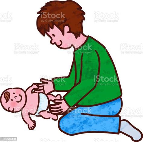 Symbolbild: Ein Vater wechselt Windeln.