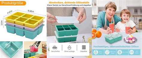 Abbildung von Eiswürfelbehältern mit gefrorenem Babybrei.