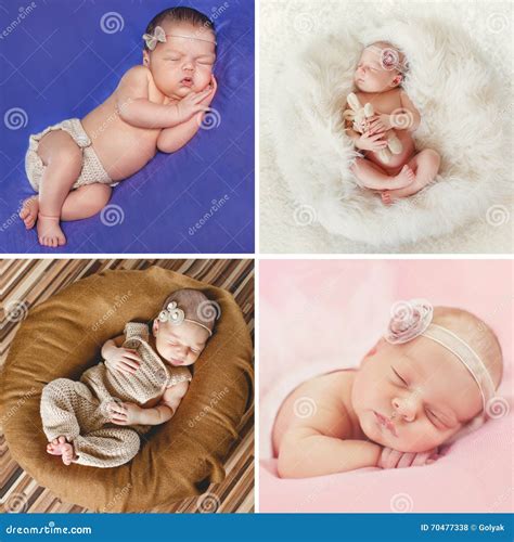 Collage aus verschiedenen Neugeborenen Puppen und deren Zubehör