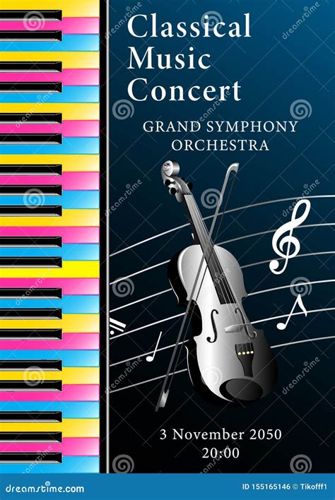 Archivbild: PRO MUSICA Konzertplakat mit stilisierten Noten und Orchester