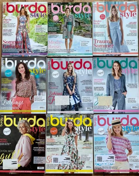 Collage von Kleidungsstücken für verschiedene Jahreszeiten, genäht nach burda style Schnitten