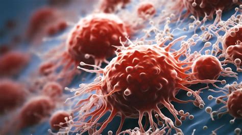 Bild einer gynäkologischen Untersuchung oder einer Darstellung von Tumorzellen im weiblichen Genitaltrakt.