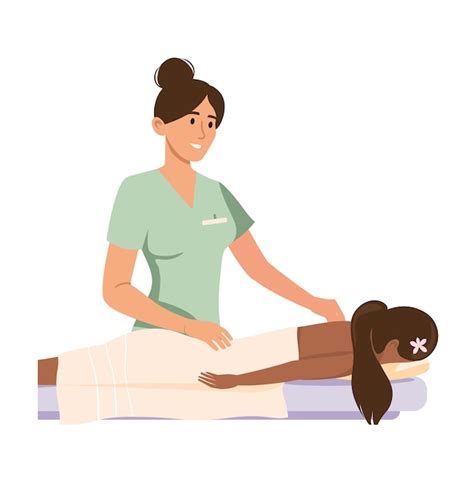 Illustration einer Frau, die eine geburtsvorbereitende Massage erhält