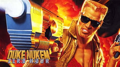 Duke Nukem in Aktion mit Greifhaken an einer Decke