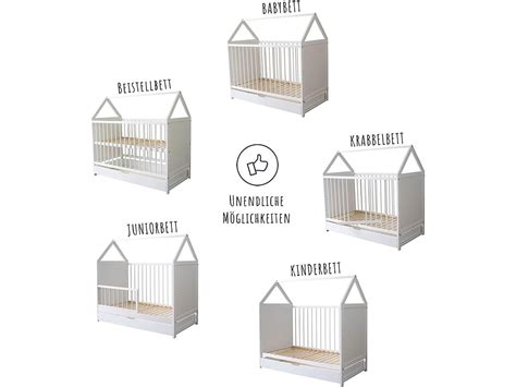Beispiel für ein mitwachsendes Kinderbett, das sich an verschiedene Altersstufen anpassen lässt