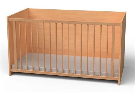 Illustration eines klassischen Babybetts mit Gitterstäben