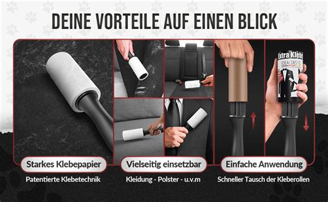 Infografik mit Tipps zur Entfernung von Tierhaaren aus Kleidung: Waschen, Trockner, Fusselrolle.