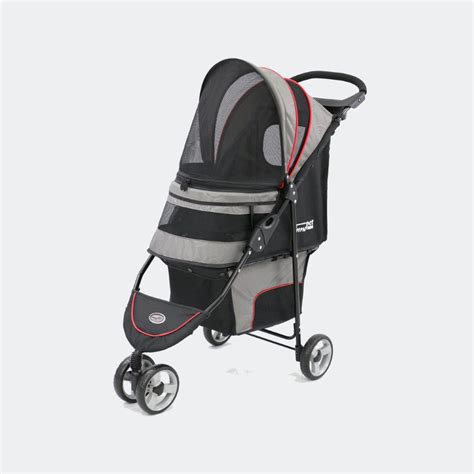 Detailaufnahme des zusammengeklappten InnoPet Buggy First Class mit Abmessungen