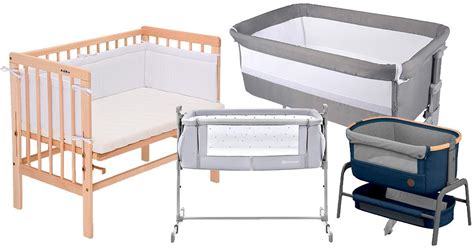 verschiedene Arten von Babybetten und Beistellbetten mit passenden Matratzen