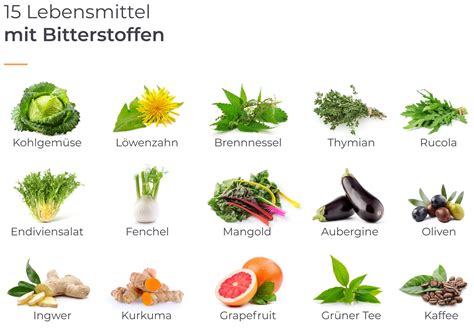 Infografik: Übersicht über Gemüsesorten mit natürlichen Bitterstoffen, die für Babys geeignet sind