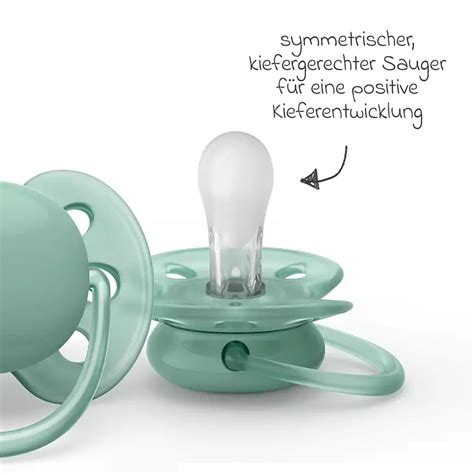 Philips Avent Ultra Soft Schnuller in Grün/Apricot