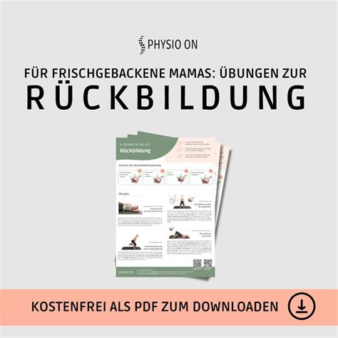 Schema mit Übungen zur Rückbildungsgymnastik, Fokus auf Beckenboden