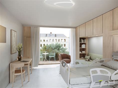 Innenansicht eines modernen Patientenzimmers in der Villa Menge