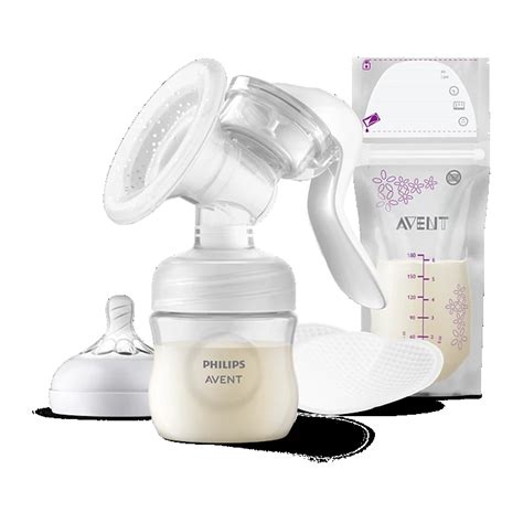 Illustration der Philips Avent Handmilchpumpe mit ihren Hauptkomponenten