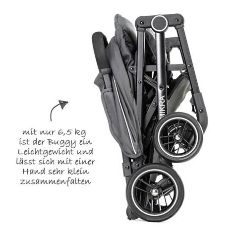Der Hoco Buggy Mikra im zusammengeklappten Zustand mit Blick auf das Einhand-Faltsystem