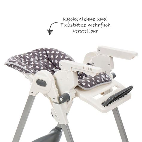 Detailansicht des Fillikid Hochstuhl Max mit Fokus auf das verstellbare Sitzbrett und die Fußstütze.
