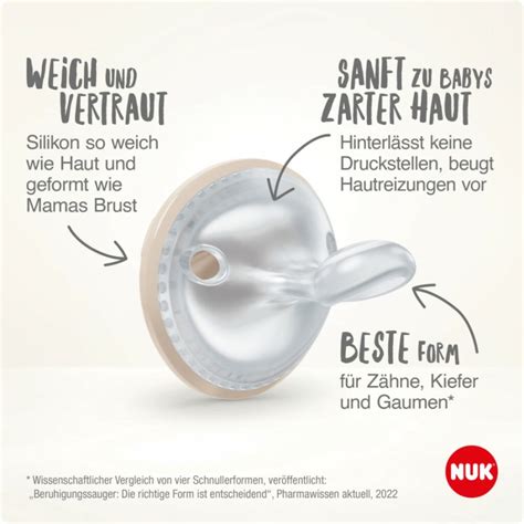 Collage aus verschiedenen personalisierbaren NUK Produkten wie Schnuller und Trinkflaschen