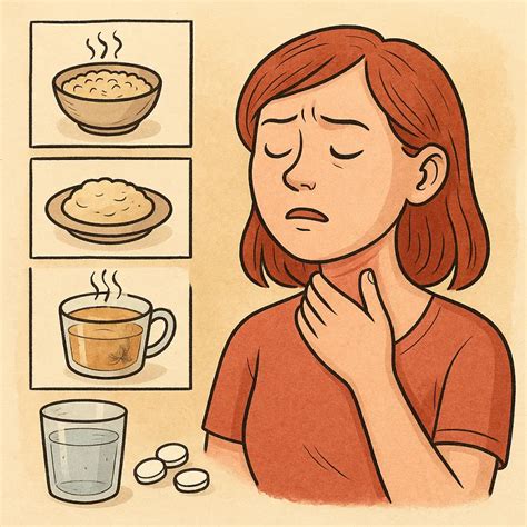 Illustration verschiedener Wickelarten zur Linderung von Halsschmerzen