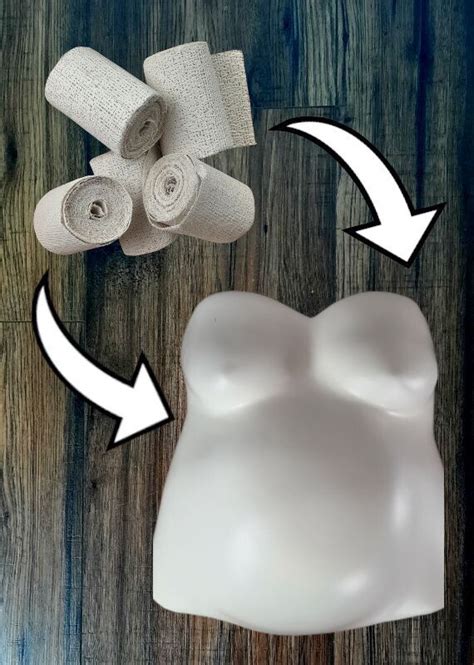Schema zur Vorbereitung des Babybauchs für einen Gipsabdruck