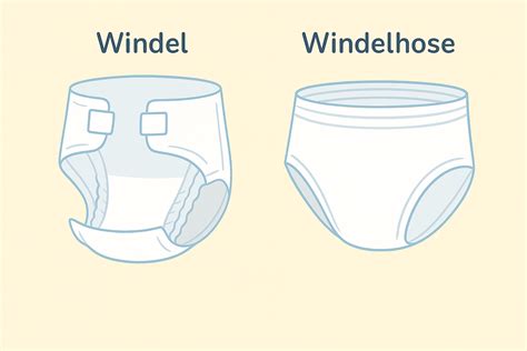 Illustration einer Windel mit Markierungen für die richtige Passform an Bund und Beinabschlüssen