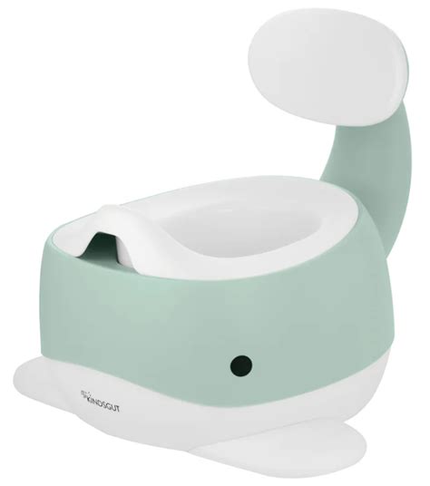 Kindsgut Töpfchen in Wal-Optik, das Kind sitzt darauf und lächelt