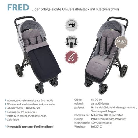 Übersicht verschiedener Kinderwagen-Fußsäcke für unterschiedliche Jahreszeiten.