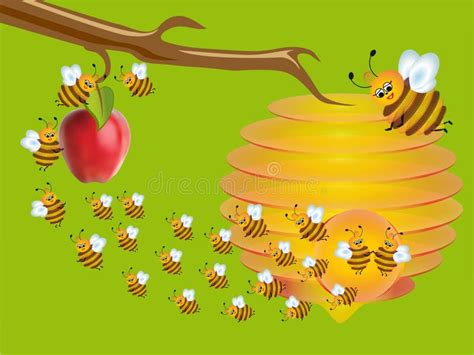 Illustration eines fleißigen Bienchen im Frühling