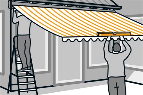 Illustration einer Markise mit Sichtfenster, die an einem Kinderwagen befestigt ist.