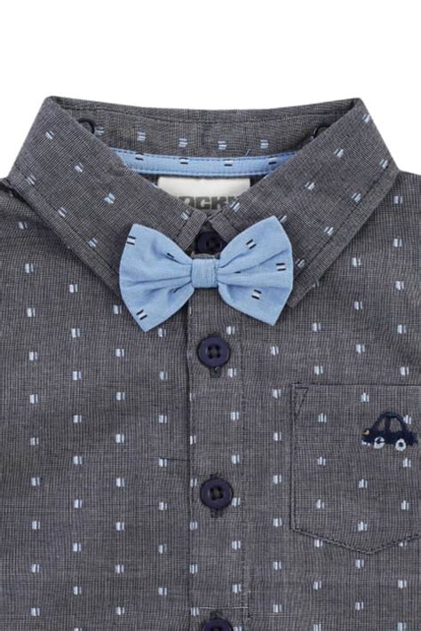 Beispiel eines eleganten Baby-Stramplers mit Fliege für Hochzeiten