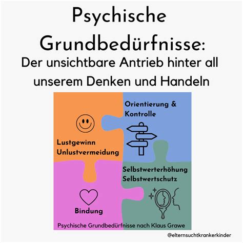 Schema über die vier psychologischen Grundbedürfnisse von Kindern nach Alfred Adler.